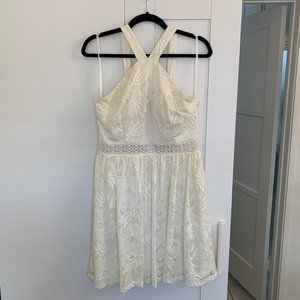 Francesca's white lace crossover dress - size M